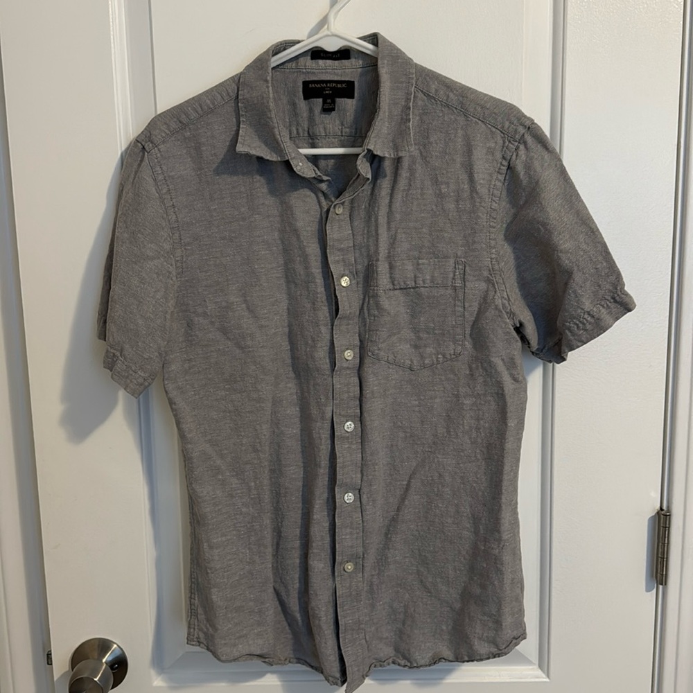Banana Republic Gray Linen Shirt
